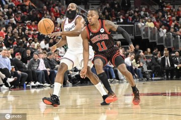 哈登24分祖巴茨12+11 快船惨败公牛6连胜终止