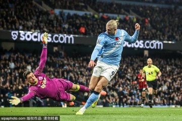 高清:英超曼城2-0伯恩茅斯升第二 哈兰德霸气双响