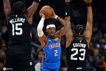 雷霆36场已输6场！73胜勇士第6败在第61场比赛